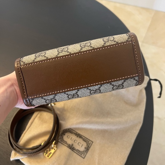 Gucci GG mini leather-trimmed printed coated-canvas tote - Picture 3 of 6